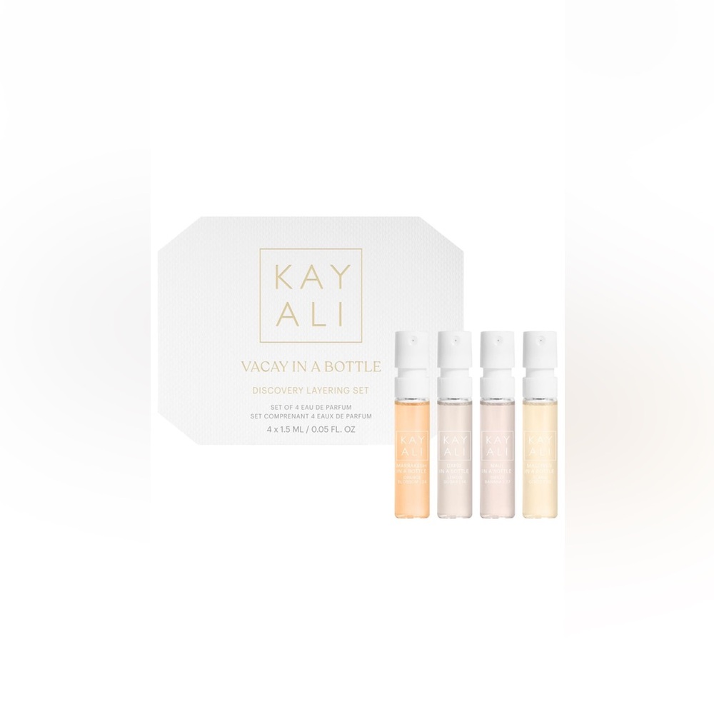 🌸KAYALI Vacay In A Bottle Discovery Set Sampler EDP 1.5 mL x 4